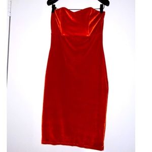 Velvet Orange Plush Hourglass Strapless Bodice M